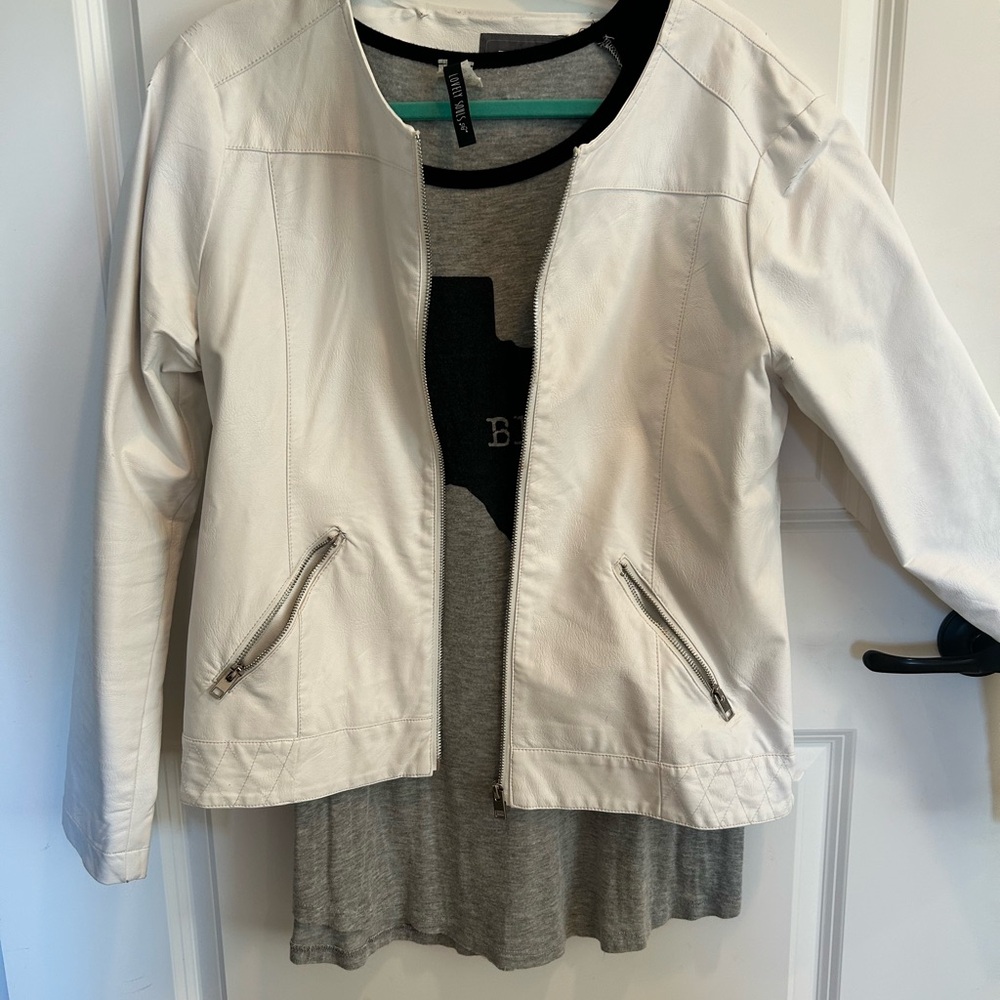White Faux Leather Jacket